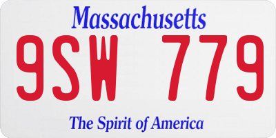 MA license plate 9SW779