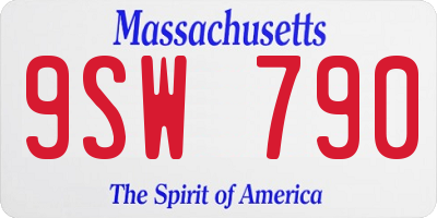 MA license plate 9SW790