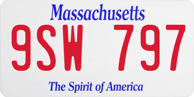 MA license plate 9SW797