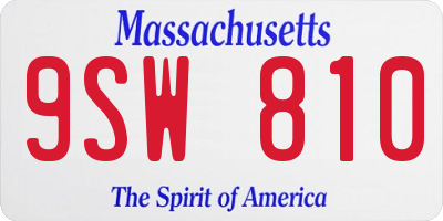 MA license plate 9SW810