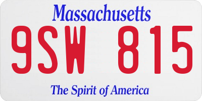 MA license plate 9SW815