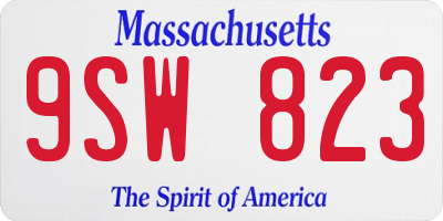 MA license plate 9SW823