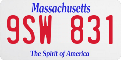 MA license plate 9SW831