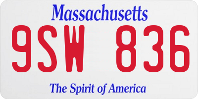 MA license plate 9SW836
