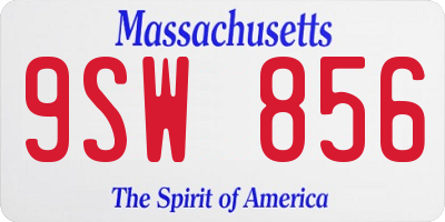 MA license plate 9SW856