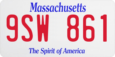 MA license plate 9SW861