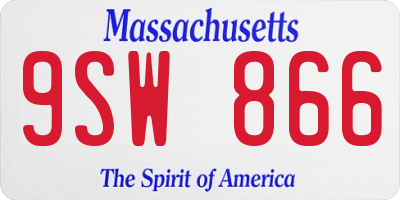 MA license plate 9SW866