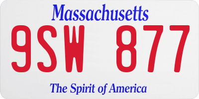 MA license plate 9SW877