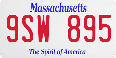 MA license plate 9SW895