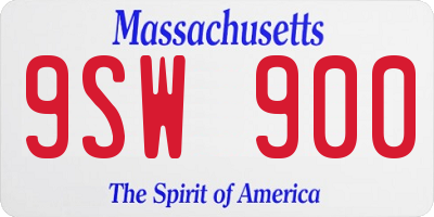 MA license plate 9SW900
