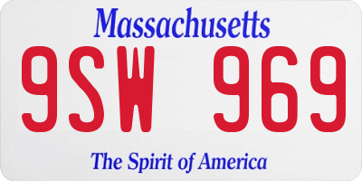MA license plate 9SW969