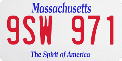 MA license plate 9SW971