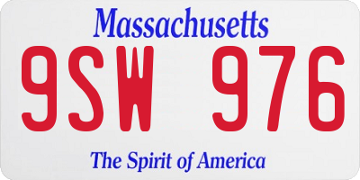 MA license plate 9SW976