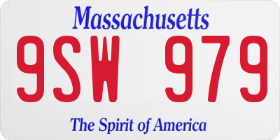 MA license plate 9SW979