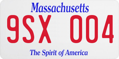 MA license plate 9SX004