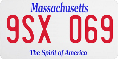 MA license plate 9SX069