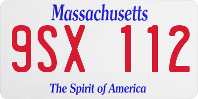 MA license plate 9SX112
