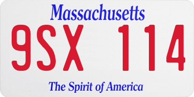 MA license plate 9SX114