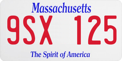 MA license plate 9SX125