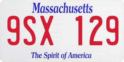MA license plate 9SX129