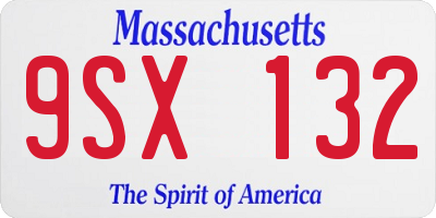 MA license plate 9SX132