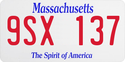 MA license plate 9SX137
