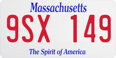 MA license plate 9SX149