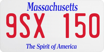 MA license plate 9SX150