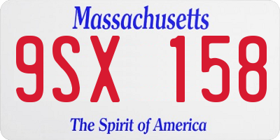 MA license plate 9SX158