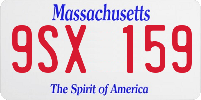 MA license plate 9SX159