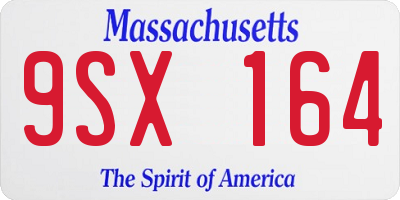 MA license plate 9SX164