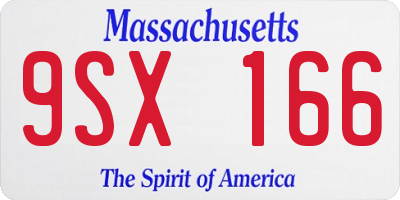 MA license plate 9SX166
