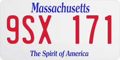 MA license plate 9SX171