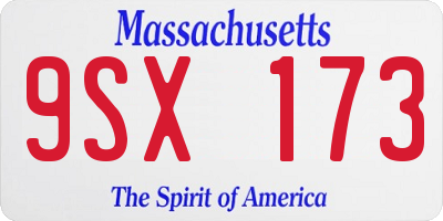 MA license plate 9SX173