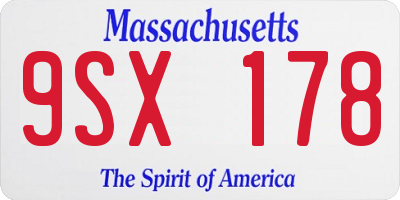 MA license plate 9SX178