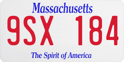 MA license plate 9SX184