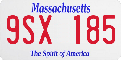 MA license plate 9SX185