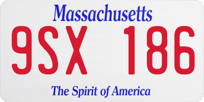 MA license plate 9SX186