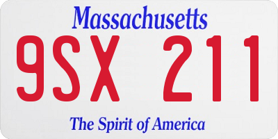 MA license plate 9SX211