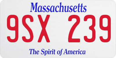 MA license plate 9SX239