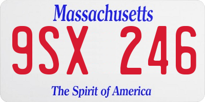 MA license plate 9SX246