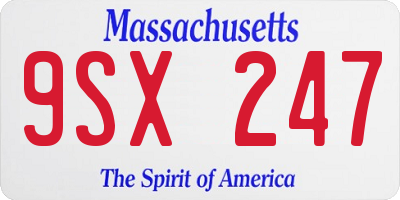 MA license plate 9SX247