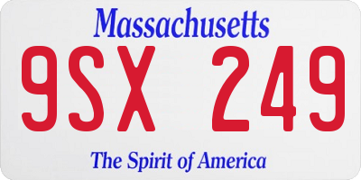 MA license plate 9SX249