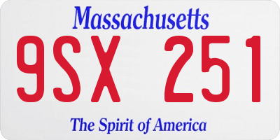 MA license plate 9SX251