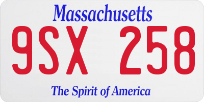 MA license plate 9SX258