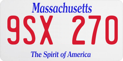 MA license plate 9SX270