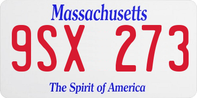 MA license plate 9SX273