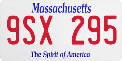 MA license plate 9SX295