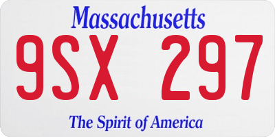 MA license plate 9SX297