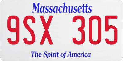 MA license plate 9SX305